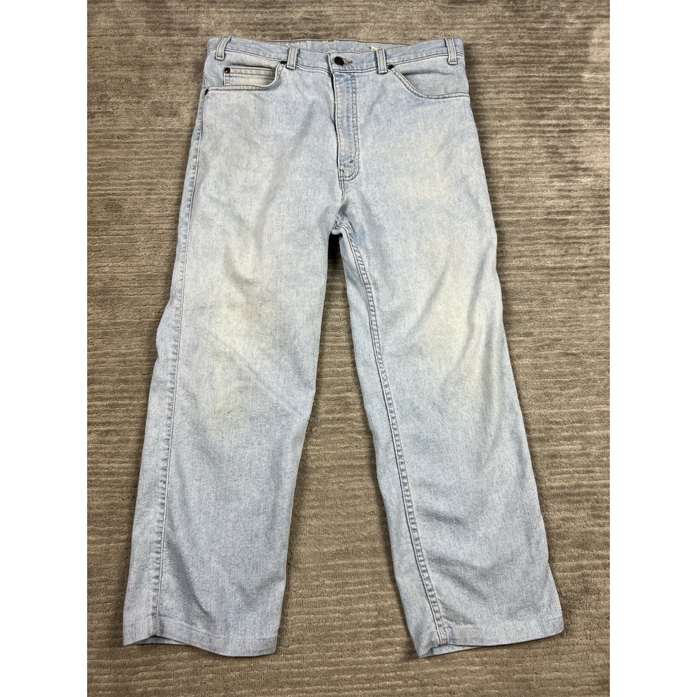 Vintage Levi FLEX Jeans Mens 34x32 Blue Light Wash Straight Leg Made in USA